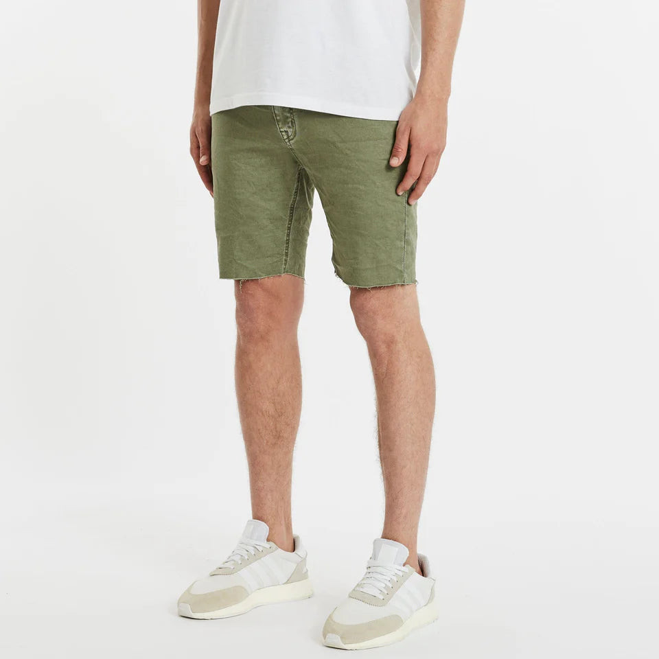 RAWLINS DENIM SHORT DESTROYED  KHAKI