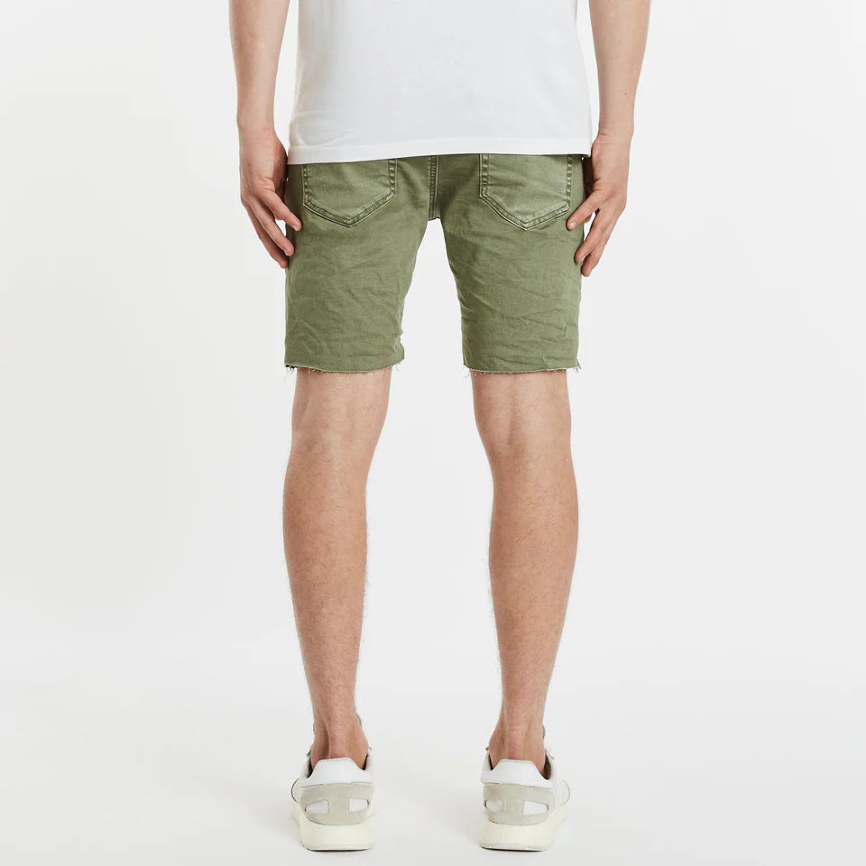 RAWLINS DENIM SHORT DESTROYED  KHAKI